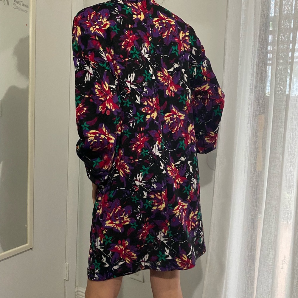 Zara loose comfy dress with flowers turtle neck - Picture 3 of 4
